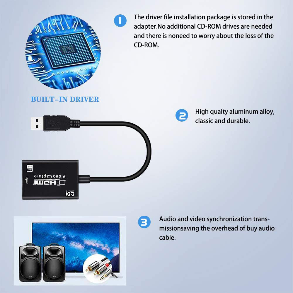 HDMI Capture Card HD Game Live Broadcast HDMI To USB