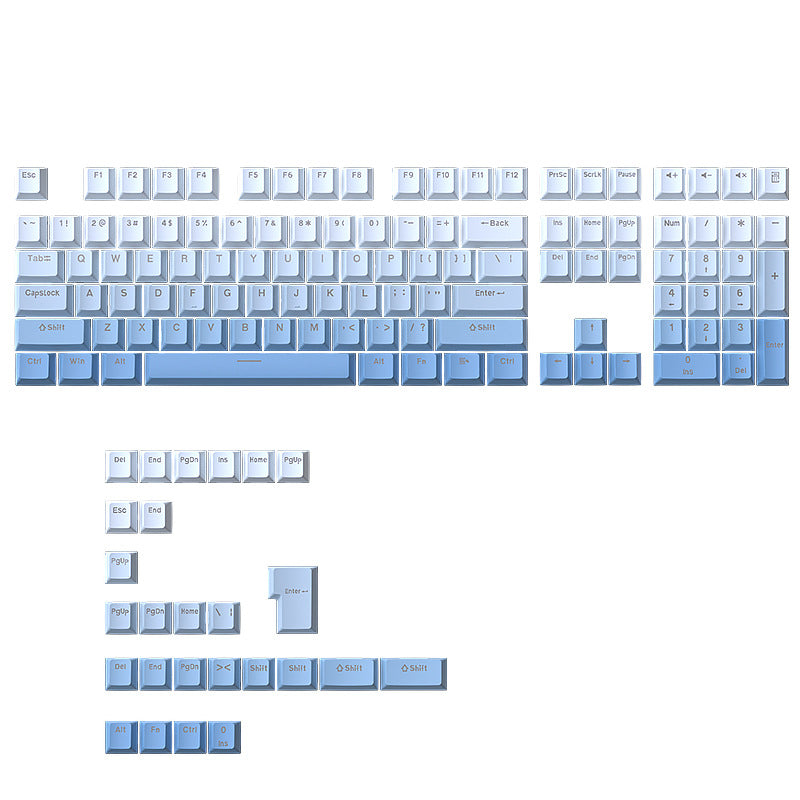 Sky Blue Gradient Positive Engraving Luminous 134 Mechanical Key Cap