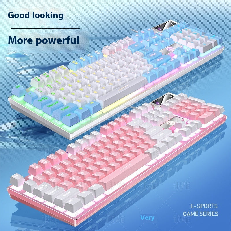 Wired Color Matching Luminous Machinery Touch Desktop Computer Keyboard